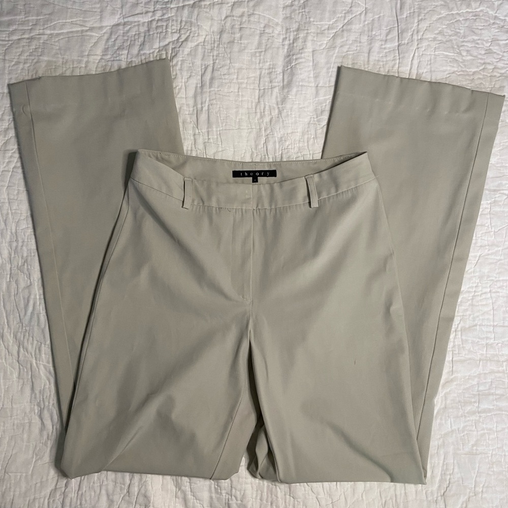 Theory size 4 slacks in a light cream color